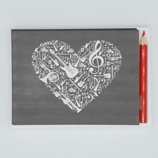 Music Gifts RBS15 Heart of Instruments Coloring Note Cards