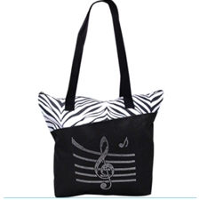 Aim Gifts AIM48411 Treble Clef Bag with Zebra Trim