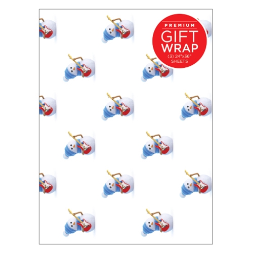 Hal Leonard 00196583 Guitar Snowman Gift Wrapping Paper