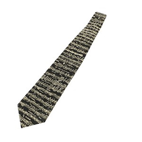 Aim Gifts AIM32800B Black Sheet Music Silk Tie