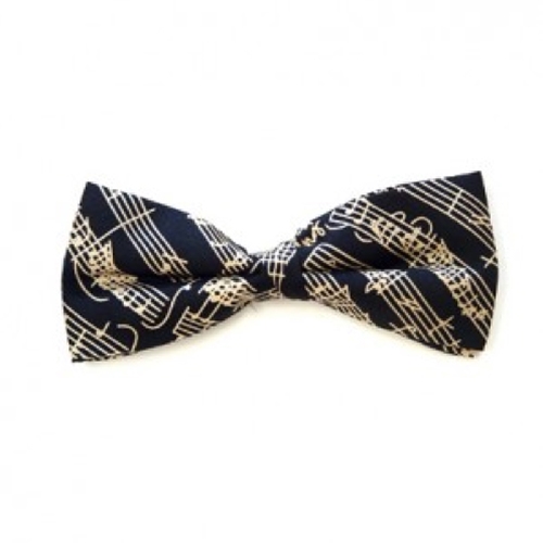 Music Gifts SBT01 Black Silk Music Bowtie