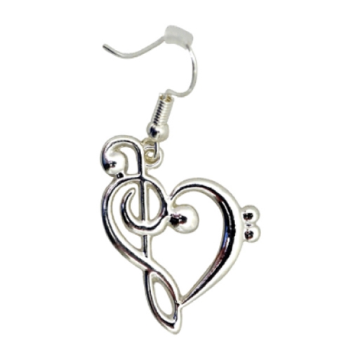 Aim Gifts AIMMUER1 Clef Heart Earrings