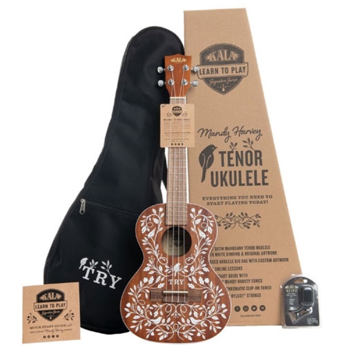 Kala KALA-LTP-MH Mandy Harvey Learn to Play Tenor Ukulele Starter Kit