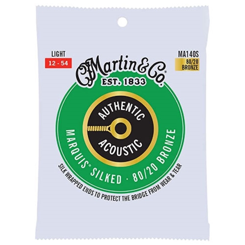 Martin MA140S 80/20 Bronze Guitar String Set - Light, Silked, .012