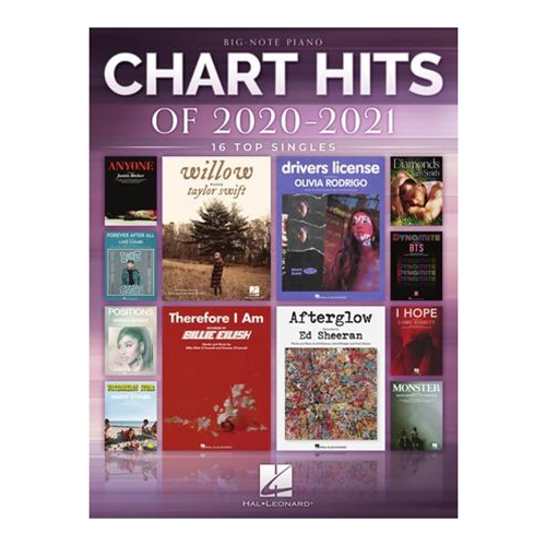 Chart Hits of 2020-2021 for Big Note Piano