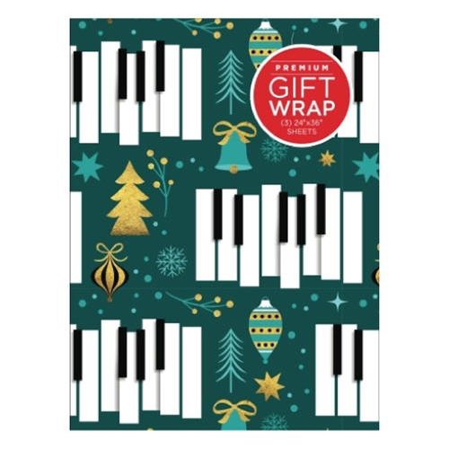 Hal Leonard 00356872 Golden Piano Keys Gift Wrapping Paper