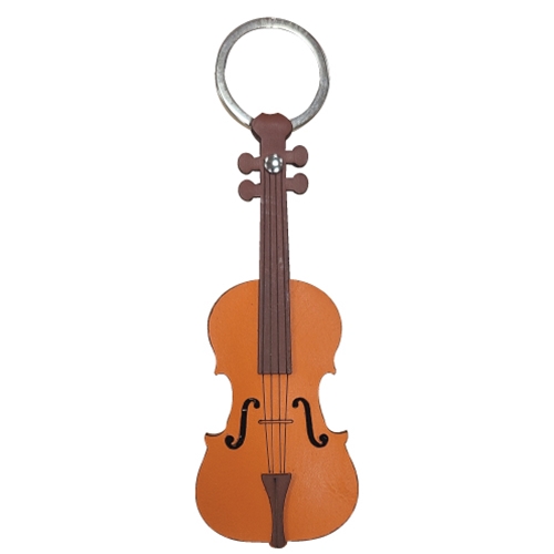 Music Gifts RIK2 Violin Leather Keychain